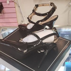 Woman's  Black  Patton leather stiletto